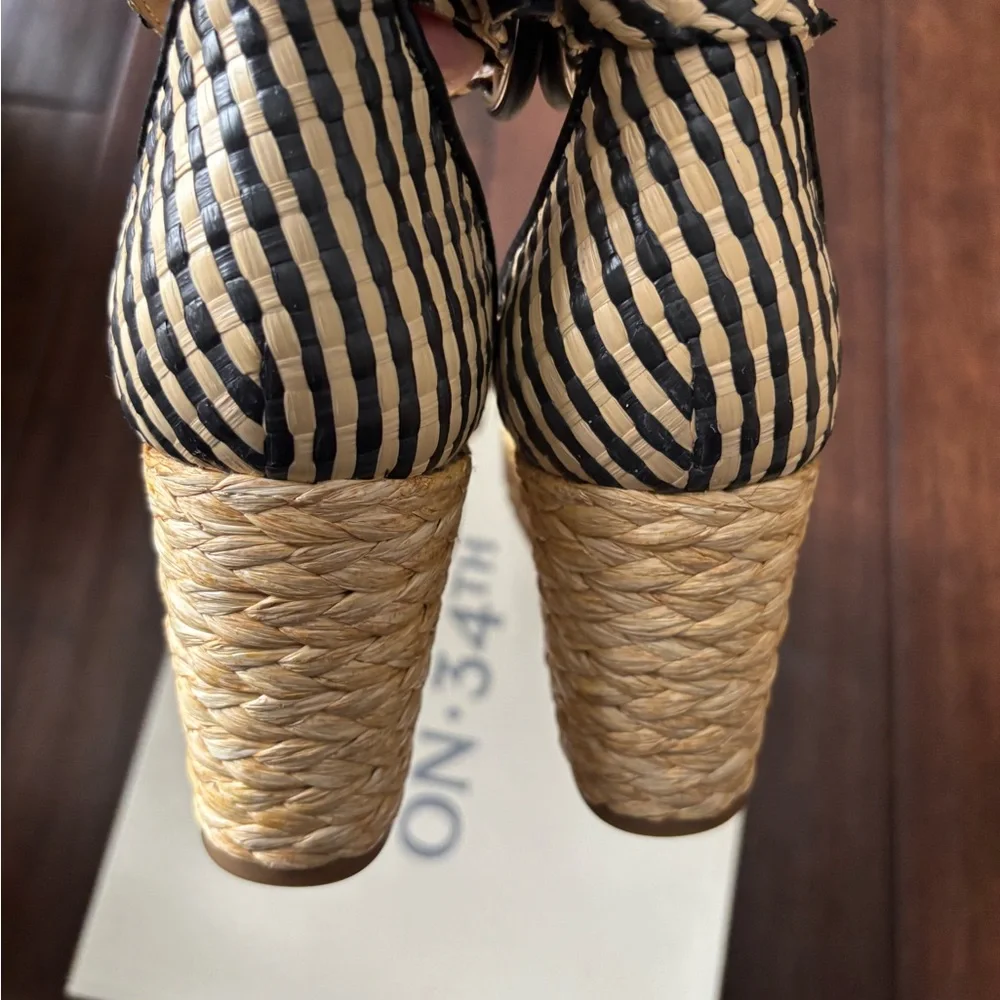 On 34th Women's Nihari Knot Wedge Sandals nwt #17